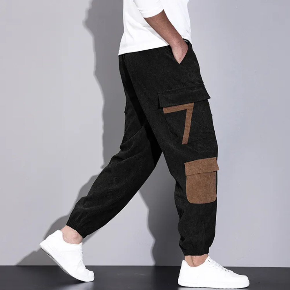 Casual Baggy Cargo Trousers for Men - Zane-Black-XS-The Livary
