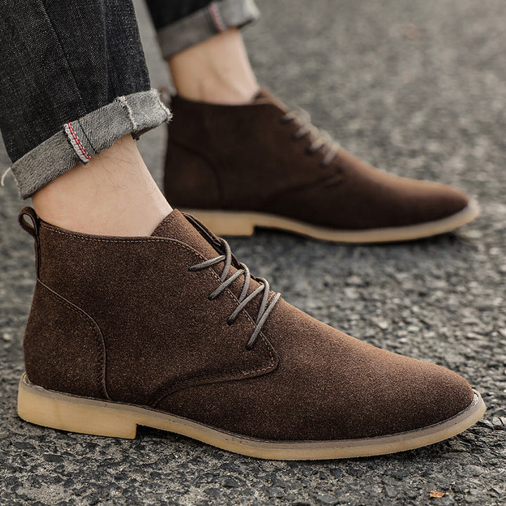 Stylish Men's Lace-Up Shoes in PU-Suede - Luca-brown-6-The Livary
