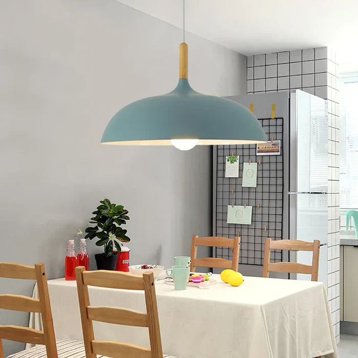 Ceiling lamp in Scandinavian Oak - ScandiLuxe-Black-Warm Wit-dia13.78 inches x h9.05 inches-The Livary
