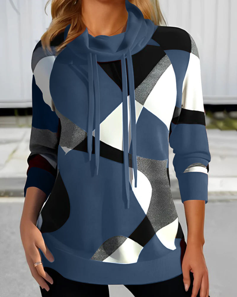 High Collar Sweater – Lorina-Blue-S-The Livary