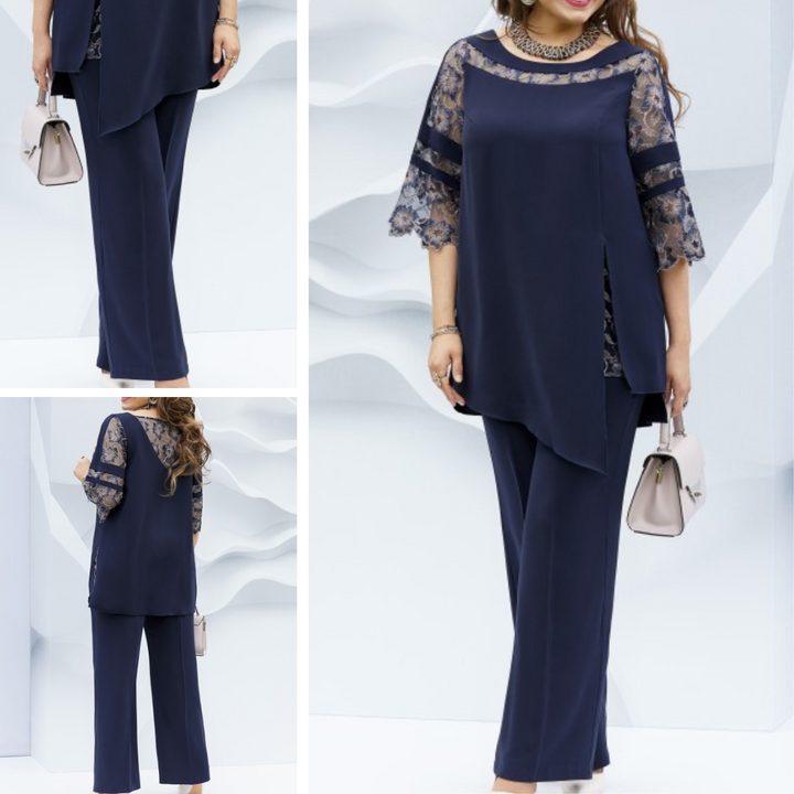 Two-piece ladies' set in dark blue – Isaline-XS-The Livary