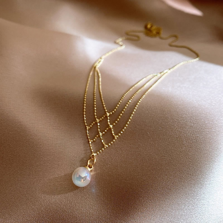 Woven Pearl Necklace - Mariela-The Livary