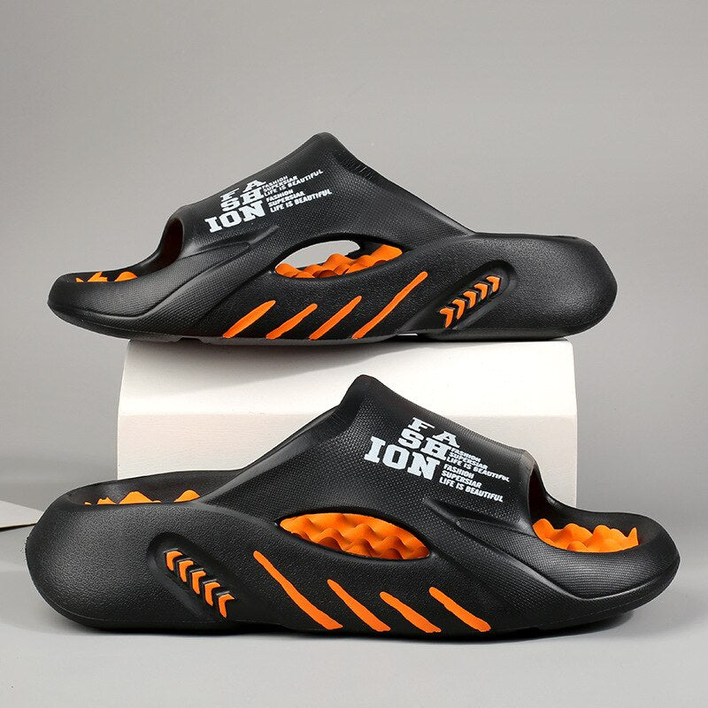Orthopaedic massage slippers with nubs for ladies & gentlemen – Vitalis-Black-5-6-The Livary