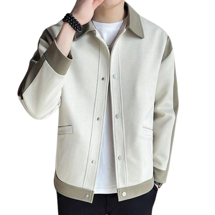 Patchwork Jacket for Men - Alessandro-Beige-S-The Livary