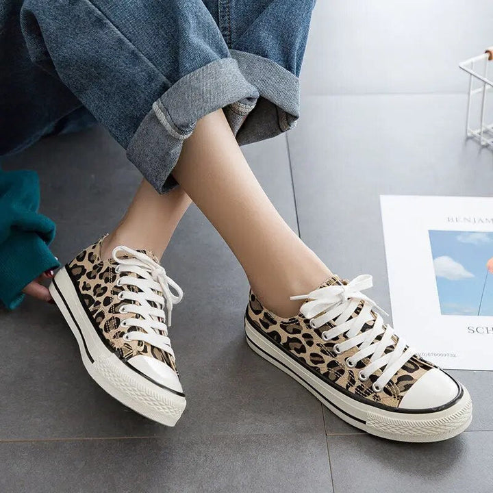 Stylish leopard print women's sneakers – Savannah-3-The Livary