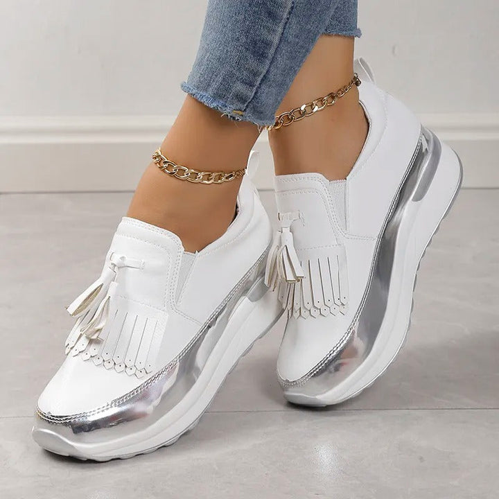 Breathable women's sneakers with timeless style – Isabella-White-3-The Livary