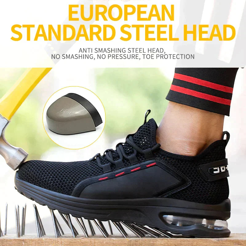 Ultralight Safety Shoes with Steel Toe - SteelFlex One-Black-4-The Livary