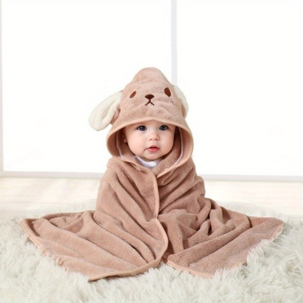 Baby bath cape with hood – SnuggleSplash-Rabbit-The Livary