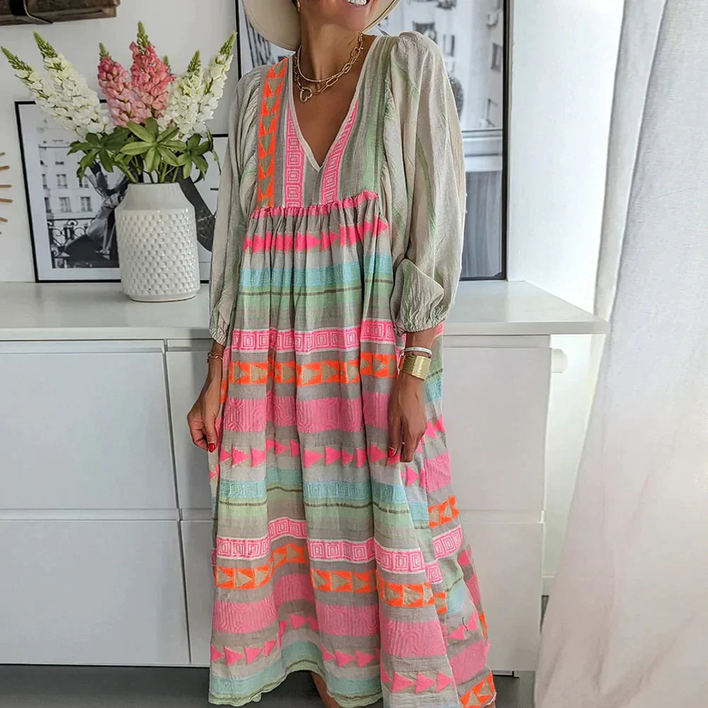 Summer maxi dress with gradient – Solenne-S-The Livary
