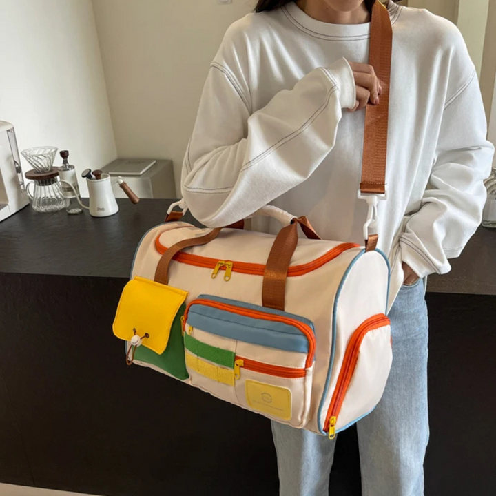 Lightweight Duffle Bag with Colour Blocks - FlexaBag-The Livary