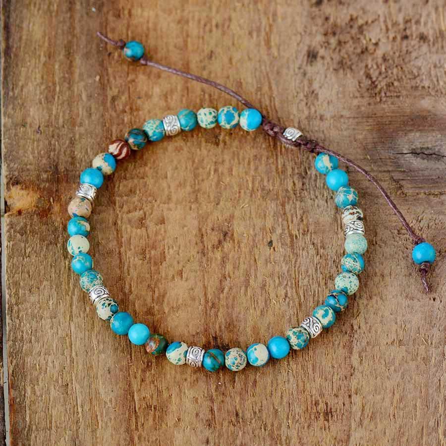 Energy Bracelet Jasper - Nyima-Turquoise-6.69 inches-The Livary
