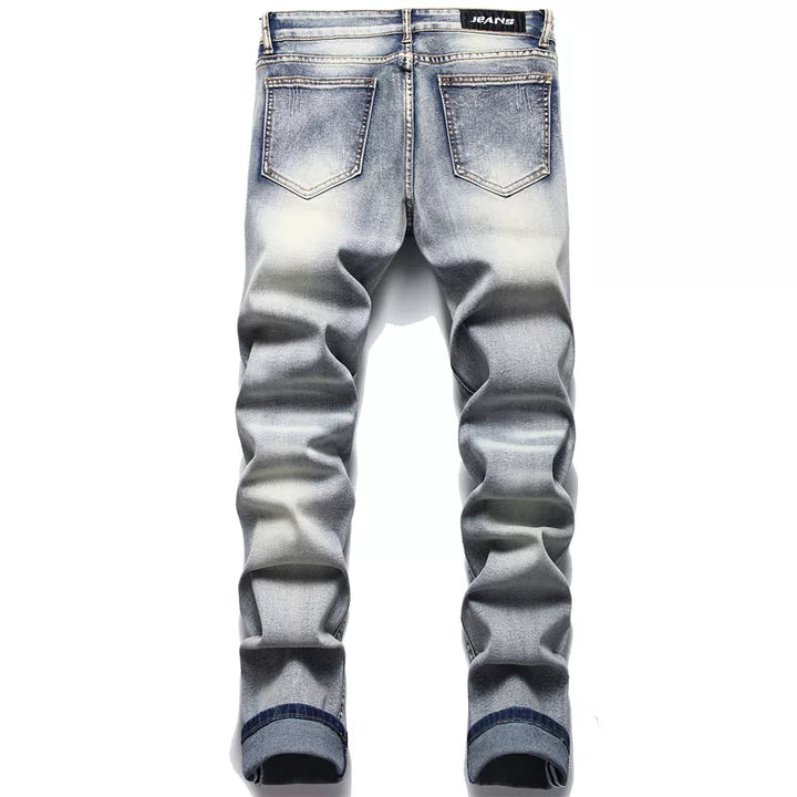 Trendy Ripped Men's Jeans - Jaxon-Light grey Vintage-28-The Livary