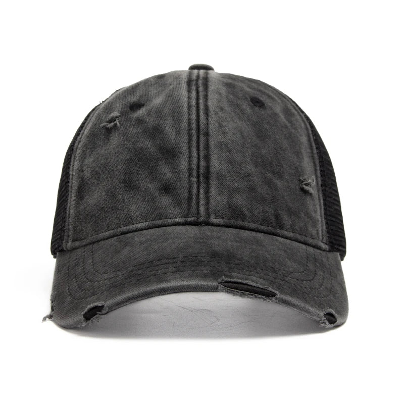 Cap with braid opening & mesh design – buy 1, get 1 free – Liora-Black-The Livary