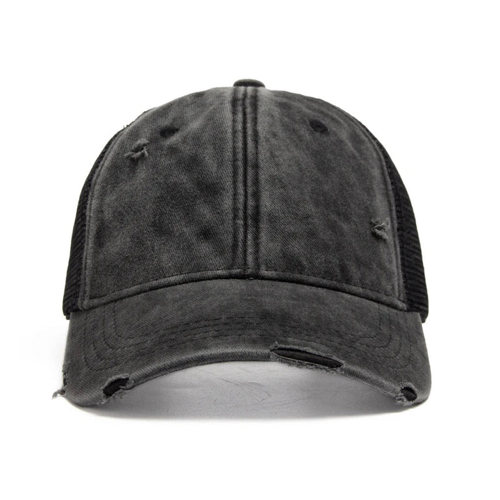 Cap with braid opening & mesh design – buy 1, get 1 free – Liora-Black-The Livary