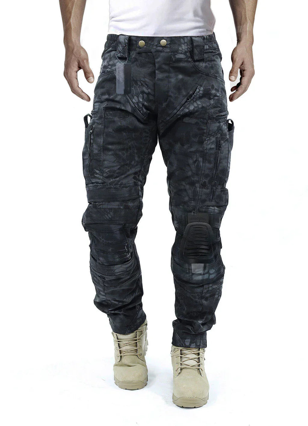 Functional Men's Cargo Trousers with Knee Protection – Bram-Grey-S-The Livary