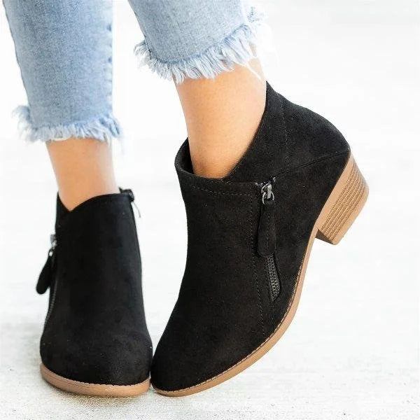 Orthopaedic Leather Ankle Boots - Helena-Black-4.5-The Livary