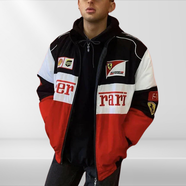 Vintage Racing Jacket - Nico-White Red-S-The Livary