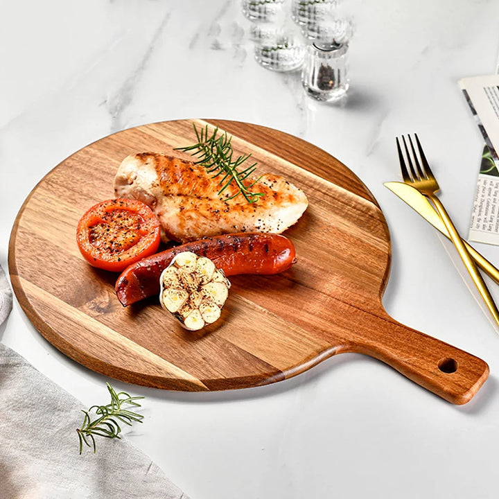 Round Cutting and Serving Board made of Acacia Wood - Sienna-The Livary