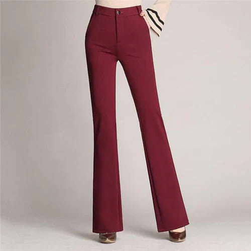 Slim Fit Flared High Waist Trousers – Mila-Black-S-The Livary