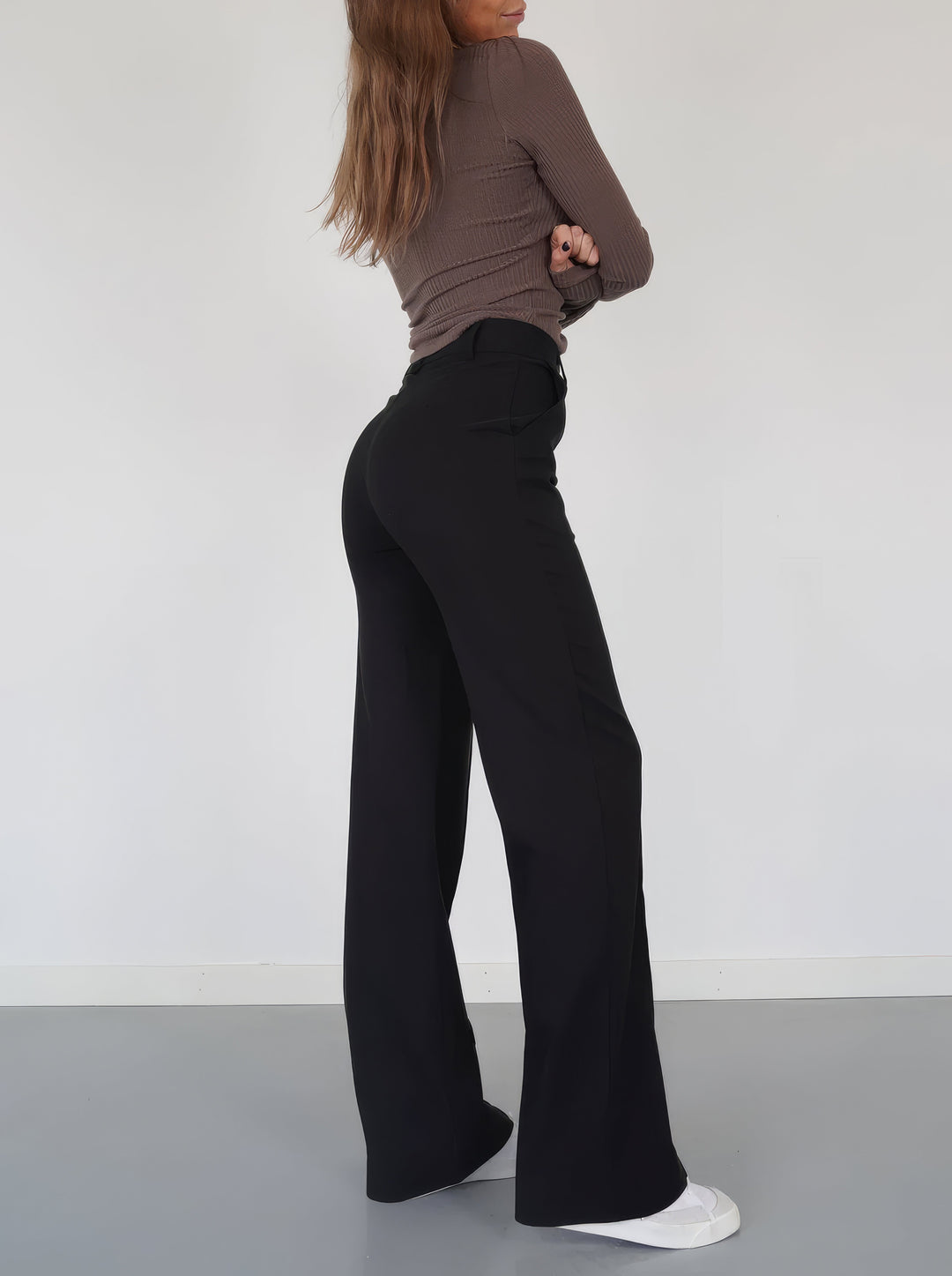 Stylish High-Waisted Trousers - Luna-Black-S-The Livary