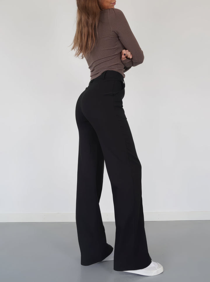 Stylish High-Waisted Trousers - Luna-Black-S-The Livary