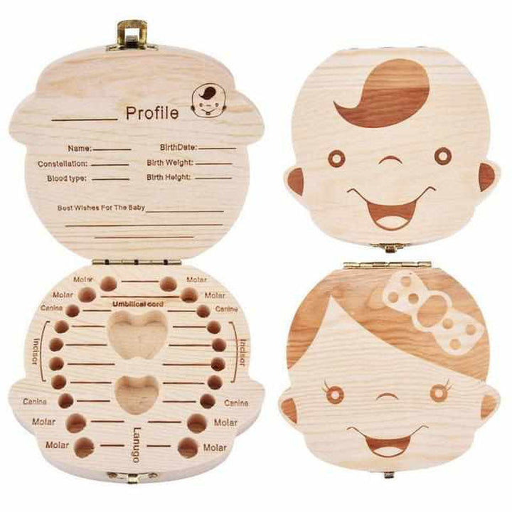 Wooden Tooth Box for Precious Memories - Tooth Treasure (1+1 FREE)-Boy-The Livary