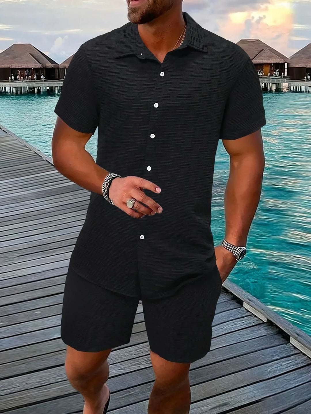 2-Piece Men's Outfit - Rafael-Black-S-The Livary