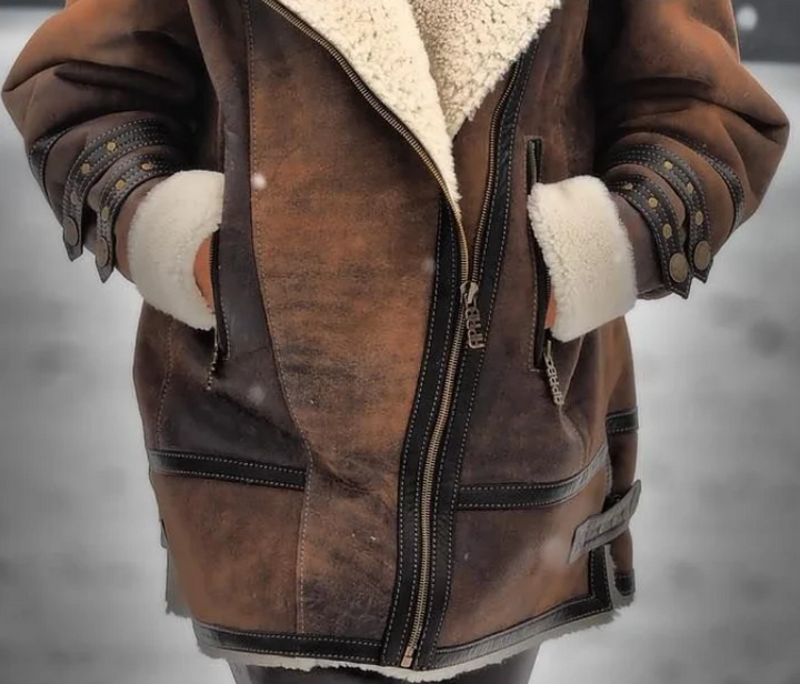 Warm Fleece Jacket for Women - Amara-Brown-S-The Livary