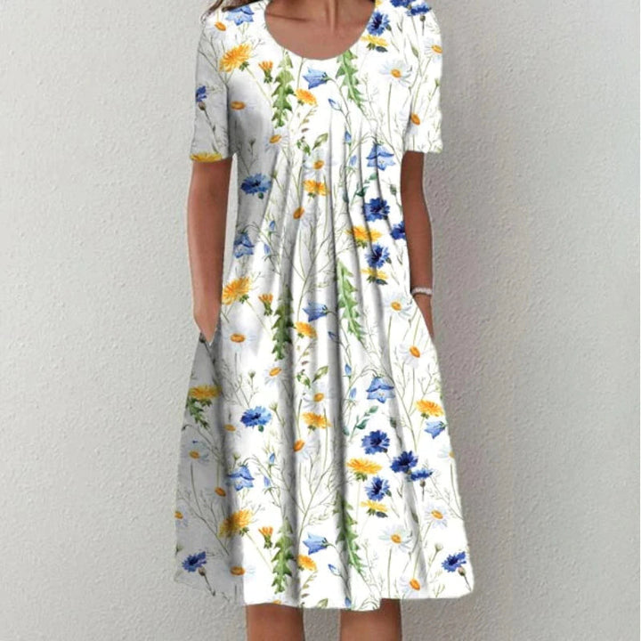 Chic Summer Dress - Luna-White-Yellow-S-The Livary
