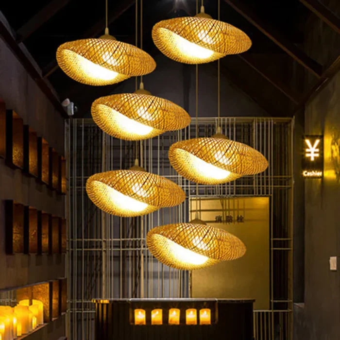 Handmade Rattan Pendant Lamp - RayaLicht-A- 40 cm-The Livary