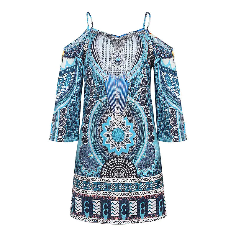 Strapless summer dress with ethnic print – Eliana-S-The Livary