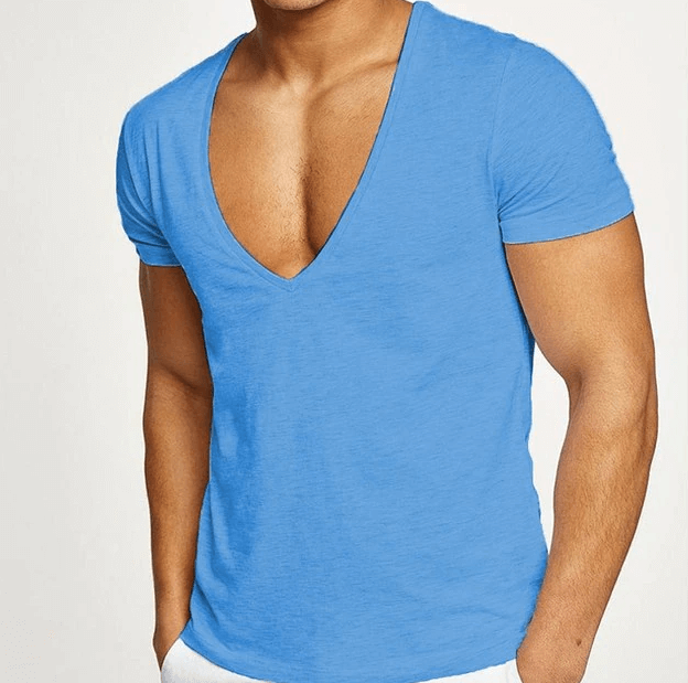 Casual & Figure-hugging Men's V-neck T-shirt – Jonas-Black-S-The Livary