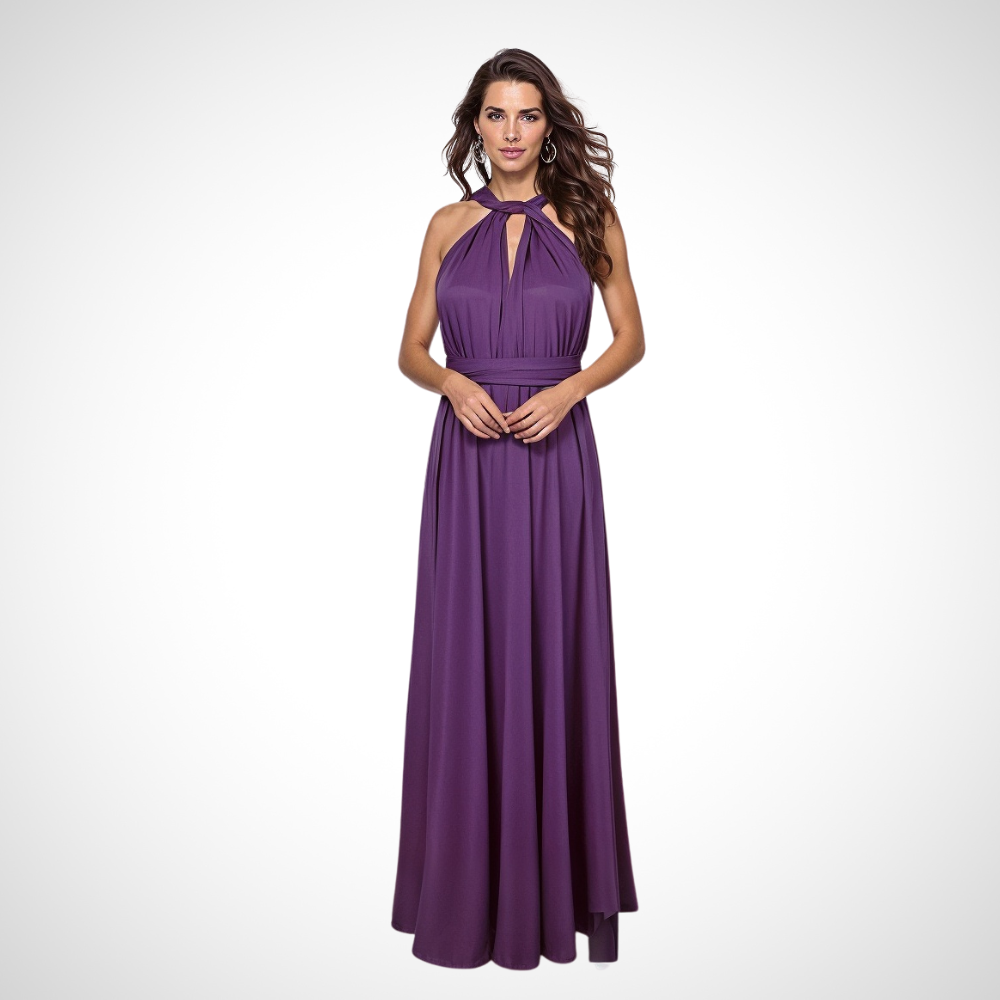Elegant wrap maxi dress with a feminine fit – Celine-Violet-S-The Livary