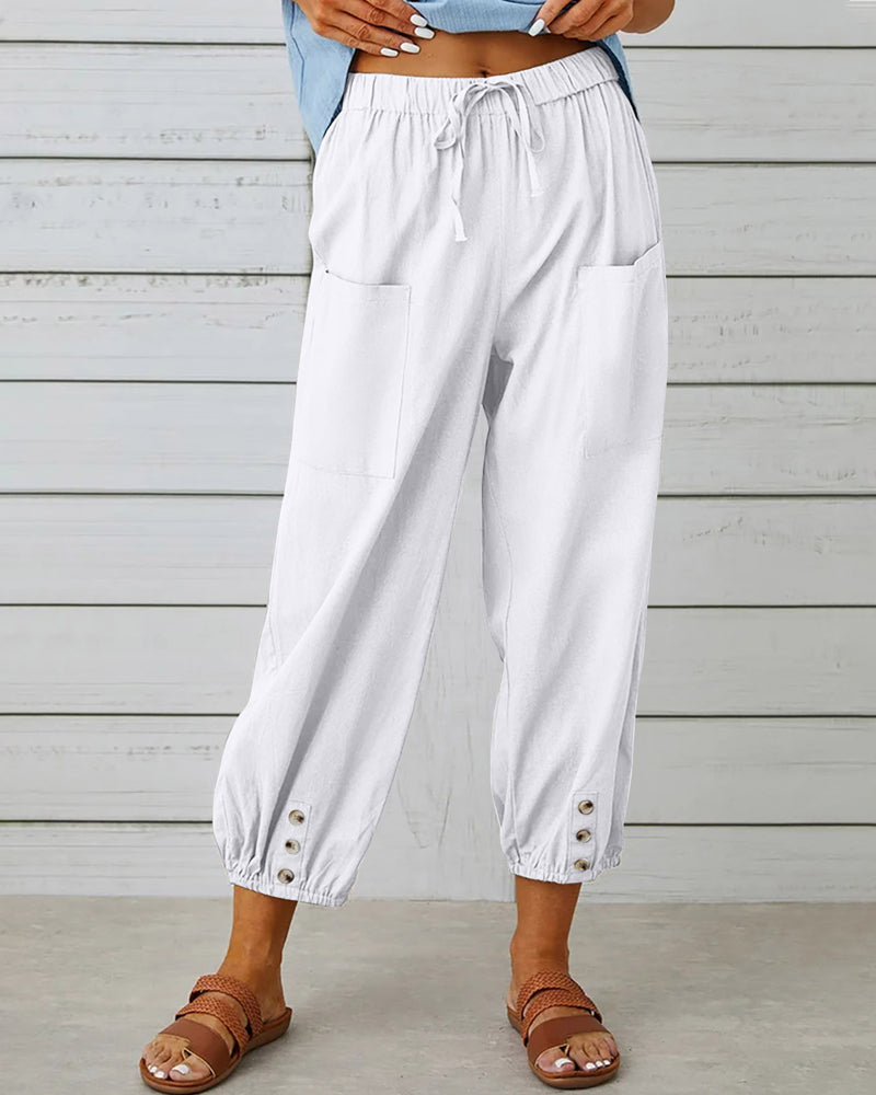 High-Waisted Women's Trousers – Olivia-White-S-The Livary
