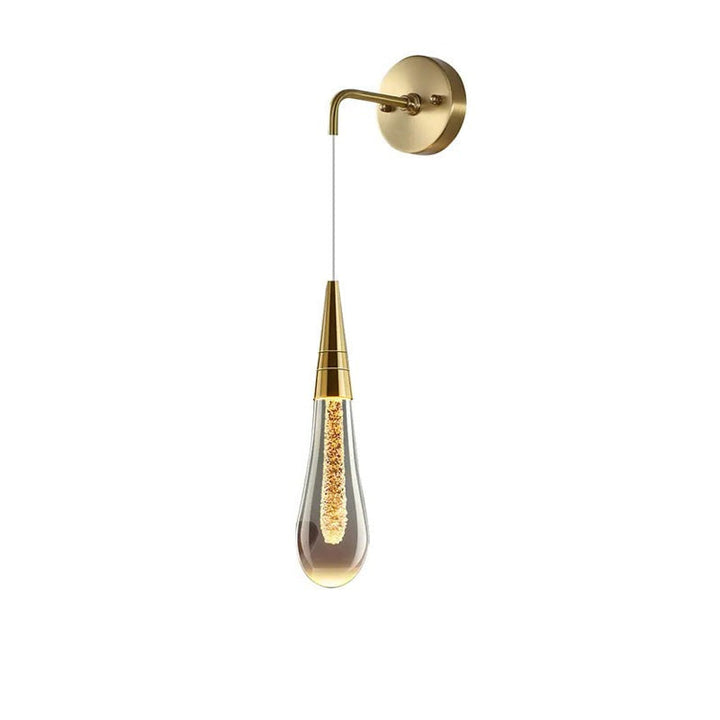 Drop-shaped Wall Lamp with Warm Glow - Solena-Gold-The Livary