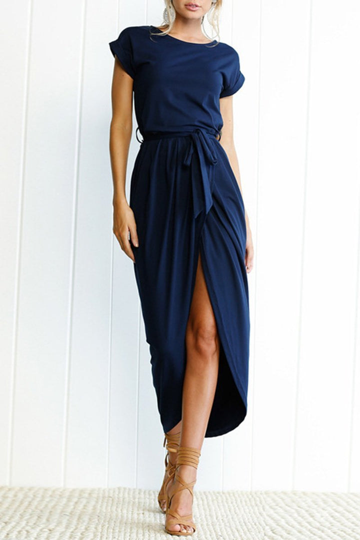 Casual midi dress - Isabella-Dark blue-S-The Livary