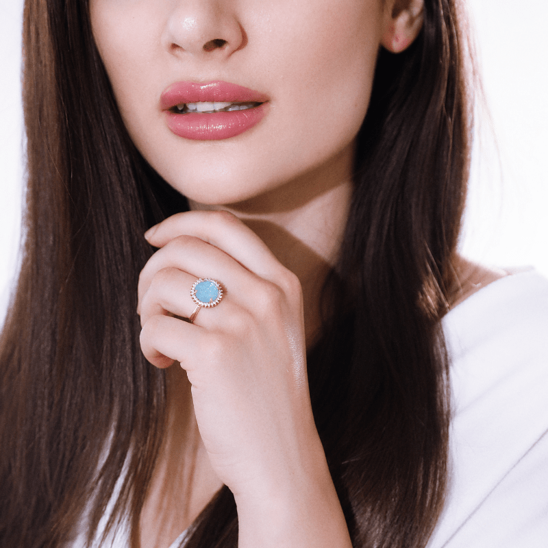 Mystical Shine Cocktail Ring – Elowen-Blue-The Livary