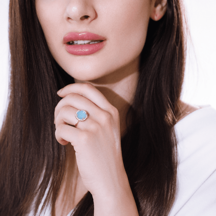 Mystical Shine Cocktail Ring – Elowen-Blue-The Livary