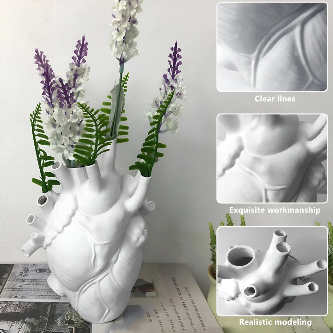 Greek Inspired Heart-Shaped Vase - Elena-Black-The Livary