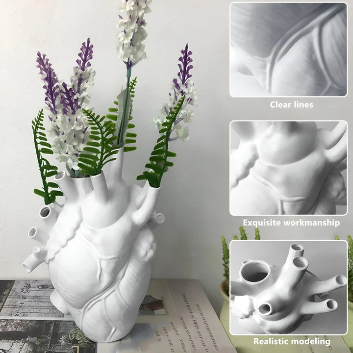 Greek Inspired Heart-Shaped Vase - Elena-Black-The Livary