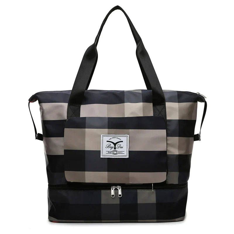 Foldable Travel Bag - FlexiCarry-Black & white-The Livary