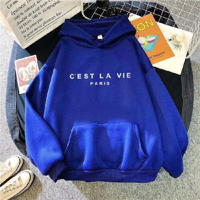 Comfortable Ladies Hoodie - Soleil-Blue-S-The Livary