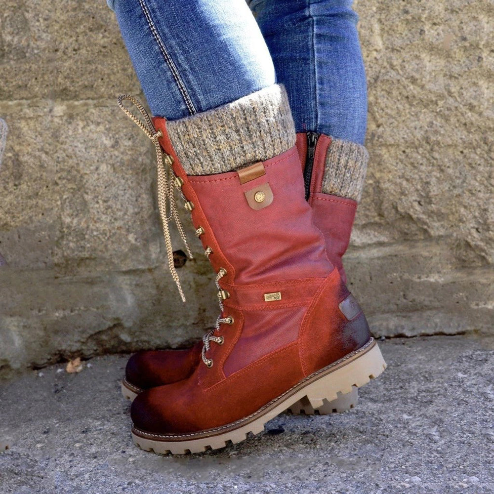 Stylish High Ladies Winter Boots - Nora-Red-2.5-The Livary