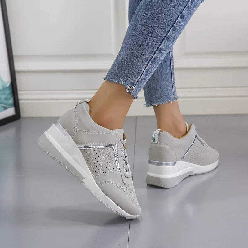 Stylish Orthopaedic Women's Sneakers - Lea-Beige-3-The Livary
