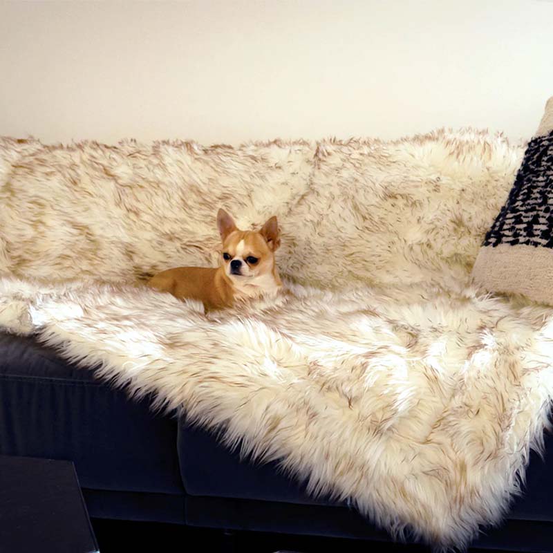 Luxury Waterproof Pet Blanket - CozyPaw™-White/brown-29.53″ × 39.37″-The Livary
