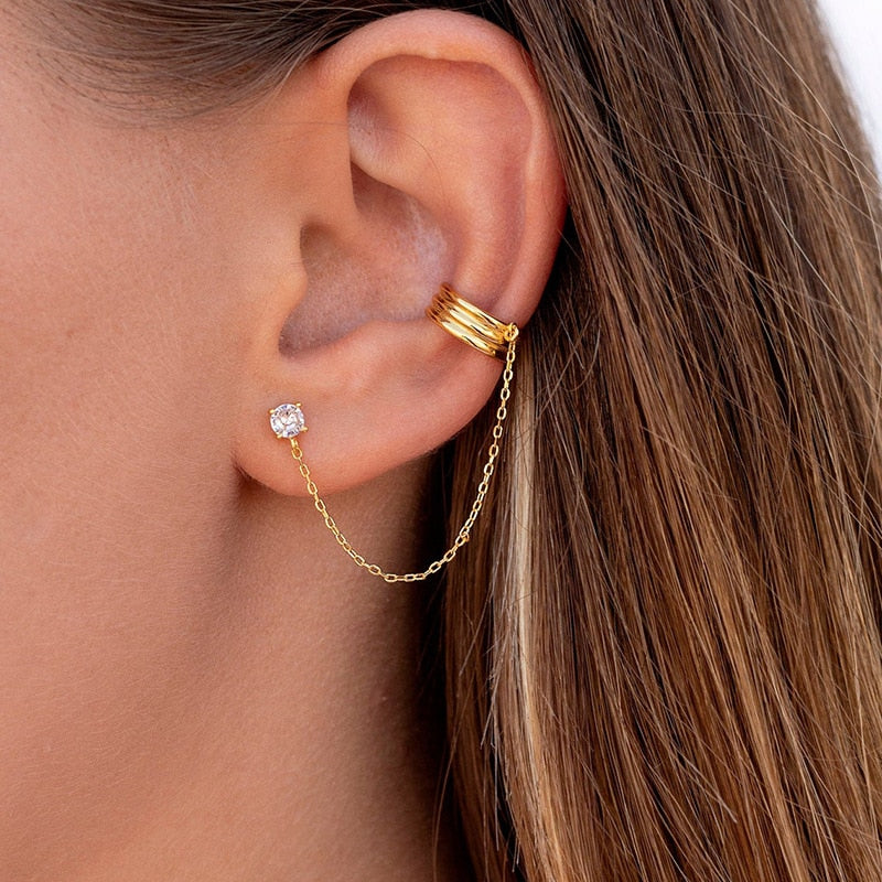 Boho Chic Earrings Set - Amira-3 Pair Set-Gold-The Livary