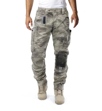 Functional Men's Cargo Trousers with Knee Protection – Bram-Grey-S-The Livary