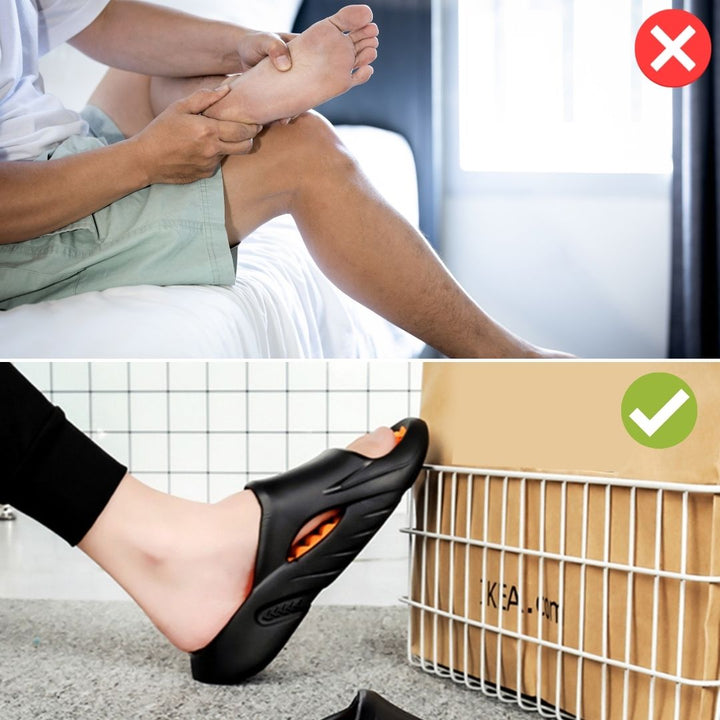 Orthopaedic massage slippers with nubs for ladies & gentlemen – Vitalis-Black-5-6-The Livary