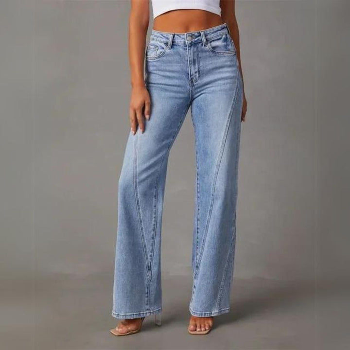 Trendy Flared Denim Jeans - Amarine-S-The Livary