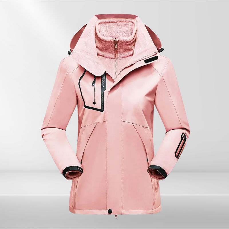 3-in-1 Outdoor Jacket for Women - Romy-Pink-M-The Livary